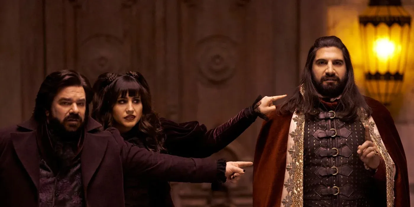 Part of the cast of What We Do In The Shadows. They're all great. Yes, it has Matt Berry in it.